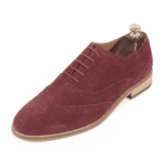 Burgundy Suede Brogue Oxford Shoes