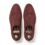 Burgundy Suede Brogue Oxford Shoes