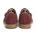 Burgundy Suede Monk Strap Shoes